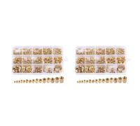 Kueohse 760 Pièces Inserts Filetés M2 M2.5 M3 M5 M6 Métrique Filetage en Laiton Moleté Fileté Écrous D'Encastrement Kit D'Assortiment