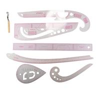 Kueohse 7Pcs / Set RèGle sur Mesure Kit de Mesure Clair Couture Dessin RèGle Souverain Manche de Manche Bras Courbe FrançAise Ensemble RèGle de Coupe Roue à Aubes