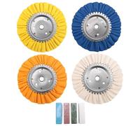Kueohse 8 Pièces 8 Pouces Kit de Polissage de Roue en Aluminium pour Meuleuse D'Angle avec Bride de Sécurité de Diamètre 5/8 Pouces