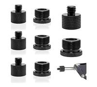 Kueohse 8 Pièces D'Adaptateurs de Supports de Microphone en Métal Noir pour Vis D'Appareil Photo, Moniteur de Vis de Microphone