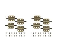 Kueohse 8 Pièces Mini Charnières Antique Bronze Rétro 6 Trous Charnières Matériel avec 24 Pièces Vis pour Boîte à en Bois Armoire