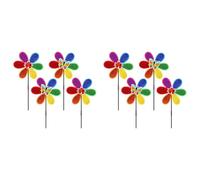 Kueohse 8 Pièces Moulinets pour Jardin, Moulin à Vent de Jardin Arc-en-Ciel à Fleurs Colorées, Moulins à Vent de Jardin Moulins à Vent de Pelouse