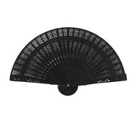 Kueohse 8 Pouces Chinois Japonais Ventilateur Pliant d'origine en Bois Main Fleur Bambou Ventilateur de Poche pour la DéCoration IntéRieure Partie DéCoration-Noir