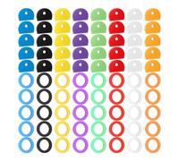 Kueohse 80 Pièces Couvertures de Couleur de apuchons de Clés Ensemble de Couvertures D'Étiquettes Ensemble D'Anneaux D'Identification de corations de Clés pour L'Organisation