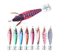 Kueohse 8Pcs 9.6G 10Cm Luminou Jig PêChe Bois Crevette Leurre Seiche Jigs Leurres Appâts de PêChe