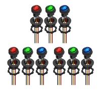 Kueohse 9X Interrupteur à Bascule Rond 12 V 20 A Répertorié UL Interrupteur à Bascule Rond Étanche LED Interrupteur Marche/Arrêt Éclairé Robuste 3 Couleurs