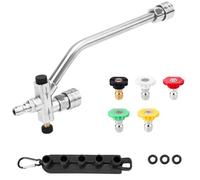 Kueohse Accessoire de Connecteur Double pour à Mousse, de Nettoyeur à Double Connexion de 1/4 Po avec 5 Buses de Nettoyeur