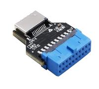 Kueohse Adaptateur D'en-Tête USB Riser USB 3.0 19 Broches vers USB 3.2 Type E 20 Broches Convertisseur Châssis Panneau Port Enfichable Type C