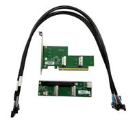 Kueohse Adaptateur D'Extension PCIe 5.0 X16 avec Carte de Séparation MCIO et Double Plan de pour EGPU pour Connexion de Carte Graphique Discrète EGPU.