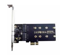 Kueohse Adaptateur PCI-E vers M2 PCI Express X1 2 Ports B Key M.2 NGFF SSD Adaptateur PCIE M2 Carte D'Extension Carte Riser