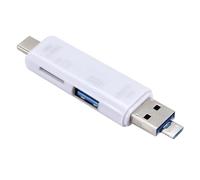 Kueohse Adaptateur USB 3.0 Type C Lecteur de Carte Mémoire Multifonction Micro USB SD TF pour Android pour Ordinateur Dock OTG Blanc