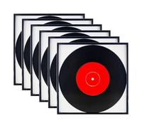 Kueohse Affichage de Couvertures D'Albums de Musique en Vinyle LP de 12,5" X 12,5", Cadre pour Albums de Musique en Pack de 4, Finition Piano Haute Brillance.