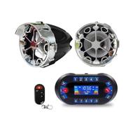Kueohse Amplificateur de haut-parleur Bluetooth pour moto - Sortie 2,1 A - Lecteur MP3 - Radio FM - Haut-parleur stéréo - Noir