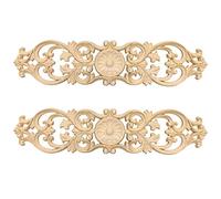 Kueohse Autocollant sculpté sur bois 40 cm x 10 cm - Coin sculpté - Décoration de , porte d'armoire, lit - Applique décorative en bois