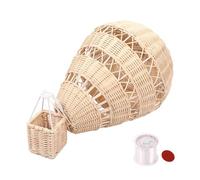 Kueohse Ballon d'air chaud tissé à la main en rotin pour chambre d'enfant Décoration murale pour enfants Méchants Accessoires photo