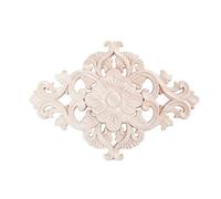 Kueohse Beaucoup sculpté longue applique Onlay Applique murale non peinte Fleurs non peintes Type de porte : 21 x 15 cm