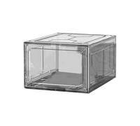 Kueohse Boîte à Chaussures Sport en Plastique Dur Boîte à Chaussures en Plastique Boîte Rangement à Chaussures Anti-Poussière Étagère à Chaussures Armoire Empilable Boîte Rangement Noir