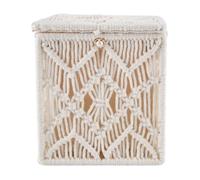 Kueohse BoîTe à Mouchoirs Couverture Boho DéCor Carré Porte-Mouchoirs en Papier avec Boucle de Perle Macramé Mouchoirs Organisateur DéCor à