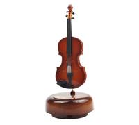 Kueohse Boîte à Musique pour Violon Mini Boîte à Musique Vintage avec Base Rotative, Modèle D'Artisanat D'Instrument
