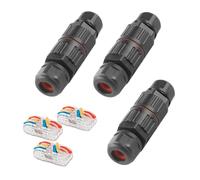 Kueohse Boîte de Jonction Étanche IP68 (Lot de 3) avec Adaptateurs de Connecteurs de Câbles Électriques à 3 Broches, Capacité de Dénudage de Fils de 4 à 10 Mm.