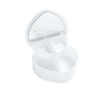 Kueohse Boîtes de Papeterie, Boîte à Tiroirs, Boîte de Maquillage, Boîte à en Forme de Cœur, Boîtes de Rangement en Plastique pour Blancs