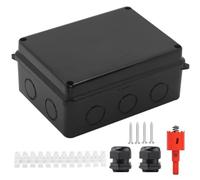 Kueohse Boîtier Électrique, Boîtier Étanche Extérieur IP65, Boîte de Jonction avec Trous Réservés, Boîtier de Projet, Boîtier de Cordon D'Alimentation Noir