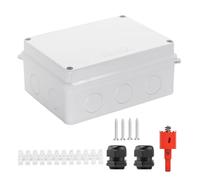 Kueohse Boîtier Électrique, Boîtier Étanche Extérieur IP65, Boîte de Jonction avec Trous Réservés, Boîtier de Projet, Boîtier de Cordon D'Alimentation Blanc