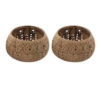 Kueohse Bol à bougie en noix de , support de bougies, bol en noix de fait à la main pour bougie chauffe-plat, petite pilier, bol de rangement
