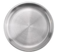 Kueohse Bol à cracher en forme d'os en acier inoxydable, plateau plat argenté, assiette ronde, vaisselle à dessert, 14 cm