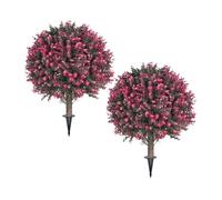 Kueohse Boules Artificielles en Buis Artificiel avec Pic pour la Décoration de la Porte D'Entrée