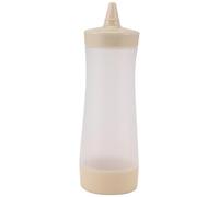 Kueohse Bouteille Compressible Accessoires De Cuisine Distributeur De Condiments A Cruet De Sauce Sauce De Tomate Vinaigre Sauce en Plastique Sauciere Beige + Transparent