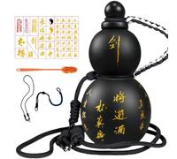 Kueohse Bouteille d'eau à la Forme Rétro Inspirée de la Calebasse Chinoise, 800ML, Bouteille de Sport en Forme de Calebasse, Grande Capacité, Noire.