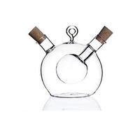 Kueohse Bouteille d'huile et de vinaigre 2 en 1 bouteille en verre de cuisine avec bouchon en liège