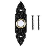 Kueohse Bouton de Sonnette Filaire au Style Vintage avec Éclairage, Installation Universelle et Facile, Finition en Laiton Classique pour