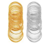 Kueohse Bracelet en à Mémoire de Forme 400 Boucles en Vrac Bracelet Manchette en à Mémoire de Forme Fils en Acier Doré et Argenté