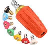 Kueohse Buse Turbo Orange 1/4" 4000 PSI Quick Connect pour Nettoyeur, Ensemble de 7 Pièces de Buses pour Nettoyeur