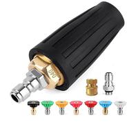 Kueohse Buse turbo rotative pour nettoyeur avec 7 embouts de buse pour nettoyeur avec raccord 1/4" + 3/8"
