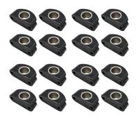 Kueohse Câblage de Bateau en Nylon Noir Bullseyes 12 mm 1/2 Pouce Insert en Acier Inoxydable, Roue de Poulie pour Bateaux, 16 Pièces