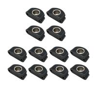 Kueohse Câblage de Bateau en Nylon Noir Bullseyes 12 mm 1/2 Pouce Insert en Acier Inoxydable, Roue de Poulie pour Bateaux, 12 Pièces