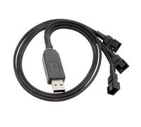 Kueohse Câble Adaptateur d'alimentation pour Ventilateur USB 12V 1 vers 3 pour Ventilateurs de Refroidissement PC à 4 Broches