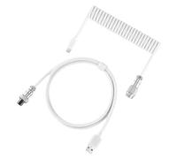Kueohse Câble de Connexion USB pour Clavier Mécanique, Adaptateur de Clavier Mécanique, Câble Spiralé Type-C pour Ordinateur de Bureau, Câble de Chargement de Téléphone, Blanc