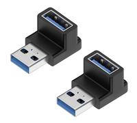 Kueohse Câble D'Extension USB 3.0 Mâle à à Angle Droit 2 Pièces Adaptateur à Coude vers Le Haut Vitesse USB 10 Gbps Connecteurs PC Convertisseur