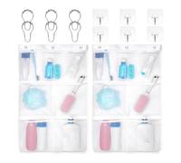 Kueohse Caddys de Douche en Suspendus, Organisateur de Douche à Séchage, Sac de Rangement de Salle de Bain à 7 Poches, Fourre-Tout pour Bateau de Croisière, Paquet de 2