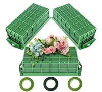 Kueohse Cage en Mousse Florale, Paquet de 3 Blocs de Mousse Florale pour Fleur, Support de Fleur avec Mousse Florale, Mousse de Fleur de Bol de Cage Facile à Installer