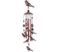Kueohse Carillons à Vent d'oiseaux Cloches à Vent en MéTal ImperméAbles avec 4 Tubes en Aluminium 6 Cloches Carillon à Vent Romantique pour