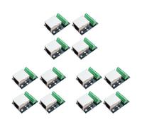 Kueohse Carte de Dérivation de Connecteur de Prise Ethernet RJ45 12 Pièces, Carte de Connecteur 2,54 mm, Terminal Adaptateur Réseau Blindé