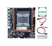 Kueohse Carte Mère X99H + Processeur E5 2680 V3, Socket B85 Lga2011-3, 4 Emplacements RAM DDR4 REG ECC, M.2 PCIe SATA3.0, Carte Mère de Bureau X99