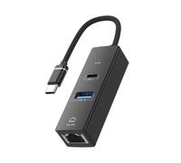 Kueohse Carte réseau type C jusqu'à 3.0 Hub 100 m NIC RJ45 multifonction pour téléphone portable, tablette, ordinateur portable, noir
