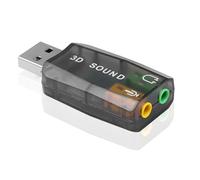 Kueohse Carte Son Externe USB 3D Adaptateur pour Casque et Microphone pour PC de Bureau. Prise en Charge du Son Tridimensionnel.