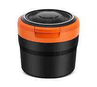 Kueohse Cendrier Portable avec Porte-Gobelet à LumièRe LED Auto Plateau à Cendres pour Voiture Cendriers sans FuméE Accessoires de Voiture, Noir + Orange